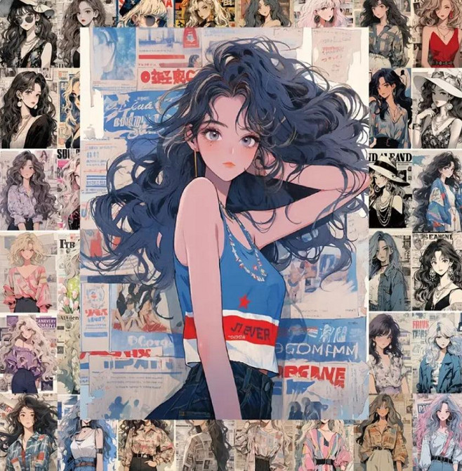 Наклейки з малюнками дівчат, модні жіночі постери-наклейки, стікерпак дівчата, набір 60 штук Київ - фото 6