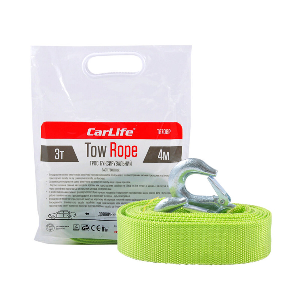 Буксирувальний трос CarLife 3т, 4м TR708/P Киев - изображение 1