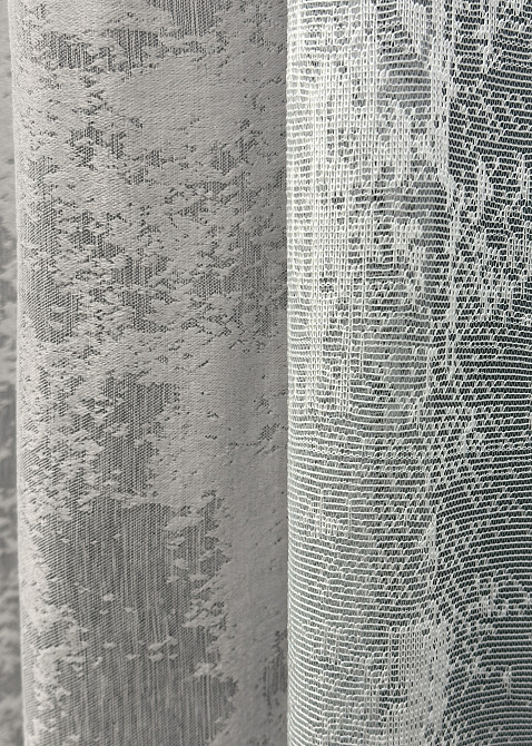 Комплект штор VR-Textil Жаккард Мрамор 200х270 2шт и Тюль 500х270 1124ш-1400т Светло-серый с белым 71-058/6 Киев - изображение 7