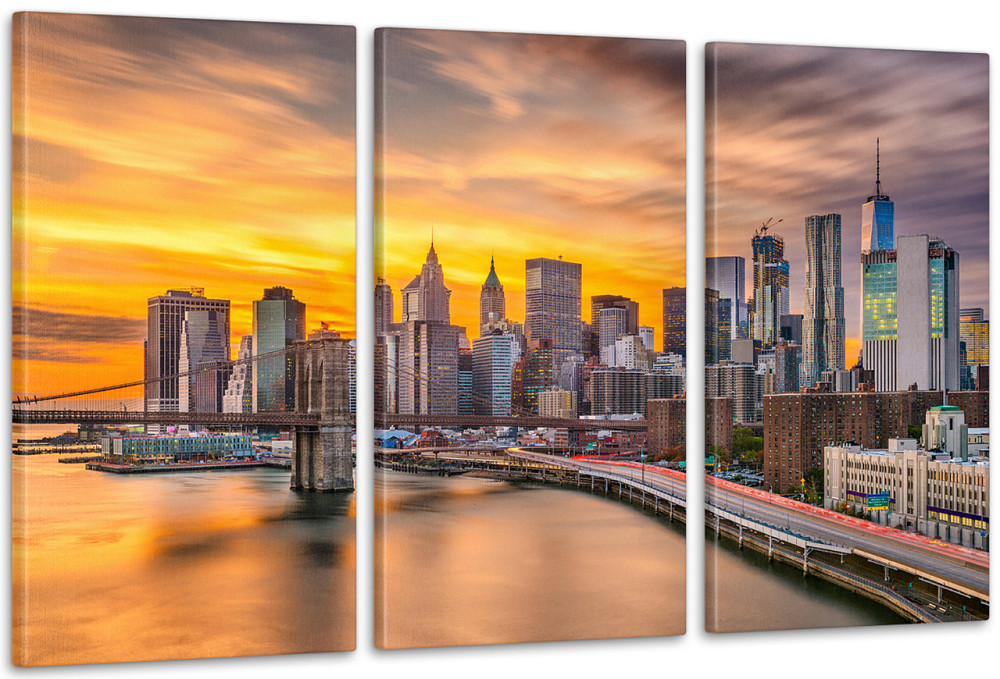 Модульная картина Закат Город Аrt-203_3А 70x130 см Киев - изображение 1