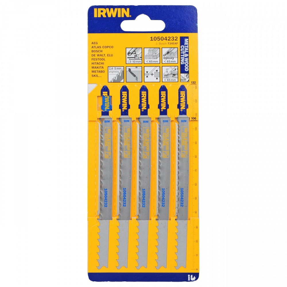 Полотно для лобзика для дерева T111C 5 шт., IRWIN Одеса - фото 2