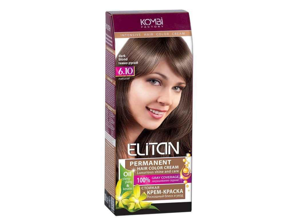Крем-краска для волос No6.10 Темно-русый ТМ Elitan Intensive Киев - изображение 1