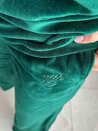 Женский прогулочный костюм двойка из хлопкового велюра Изумрудный, 42 Одесса