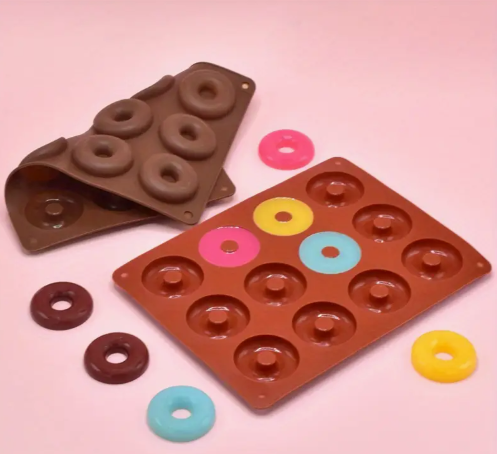 Силіконова форма 25×19 см на 12 осередків у вигляді пончиків для цукерок, мармеладу, випічки та інших солодощів Одеса - фото 5