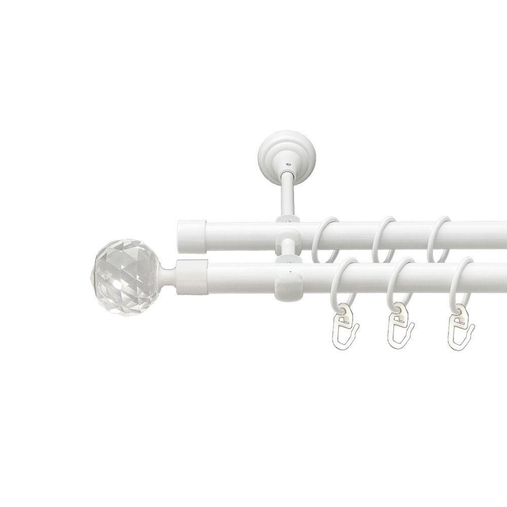 Карниз Orvit Люміера металевий дворядний відкритий гладка труба кільце металеве Арктіс 19\19 мм 300 см Львов - изображение 1