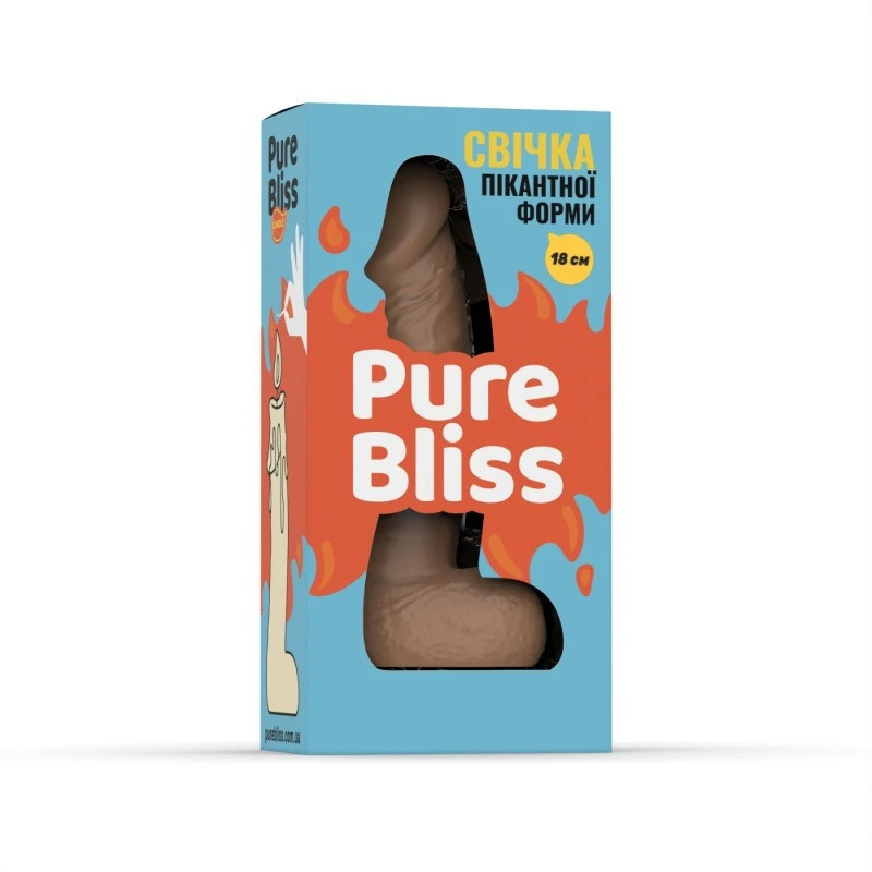 Свічка пікантної форми Pure Bliss BIG Brown, коричнева, 18 см Sex Aura Київ - фото 7