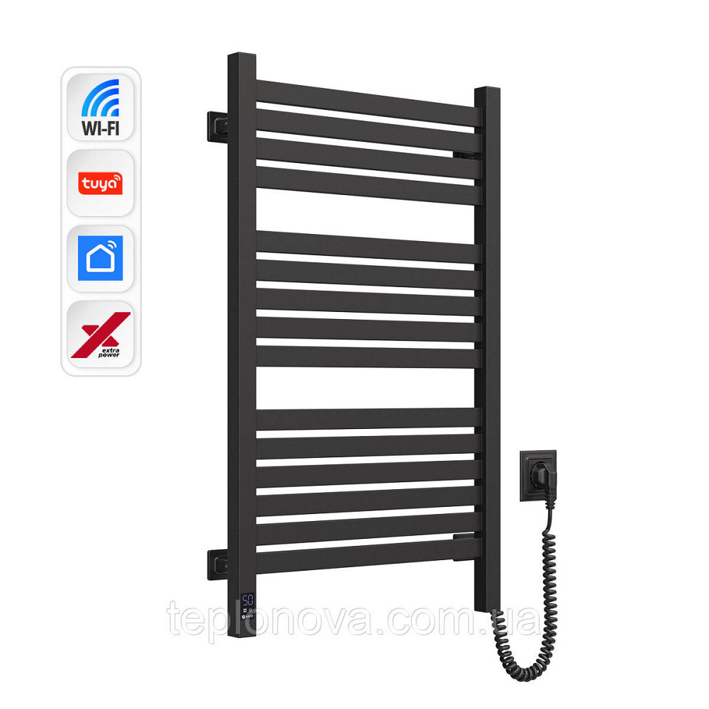 Електрична сушарка для рушників NAVIN Авангард X 480х800 Sensor з WI-FI правобічна, чорний муар Чернівці - фото 2