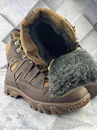 Військові зимові чоловічі черевики на хутрі тактичні шкіряні зимові черевики взуття військове зимове WAR Львів