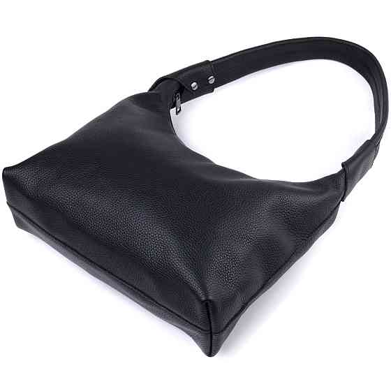 Жіноча сумка на плече з натуральної шкіри флотар Shvigel 22827 Чорна Київ