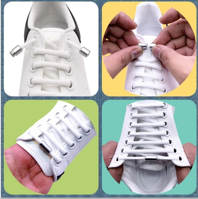 Шнурки эластичные полукруглые без завязок с металлическими застежками Смела - изображение 14