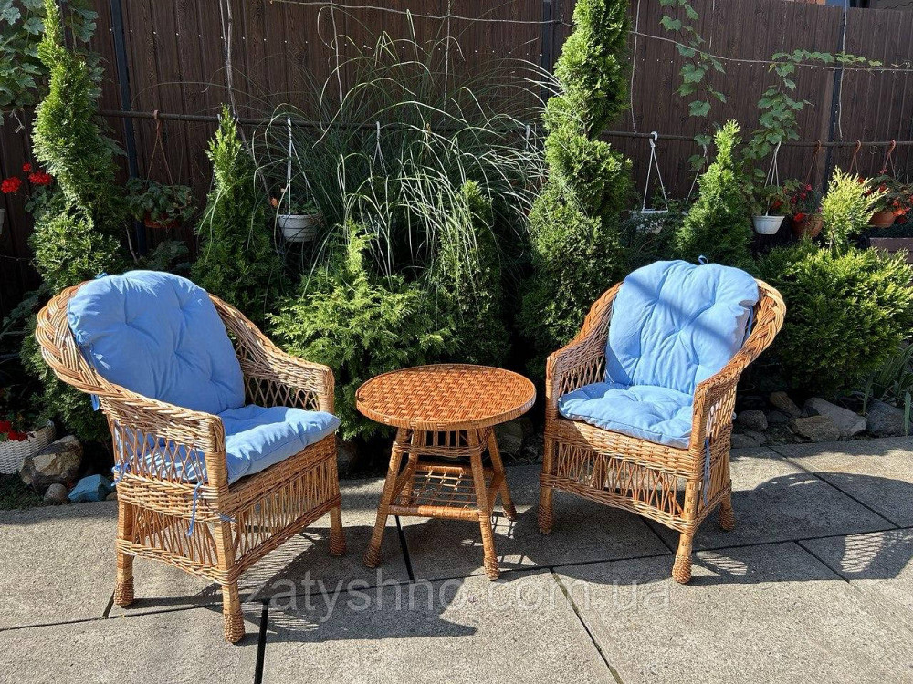Меблі плетені з лози з накидками Київ - фото 2