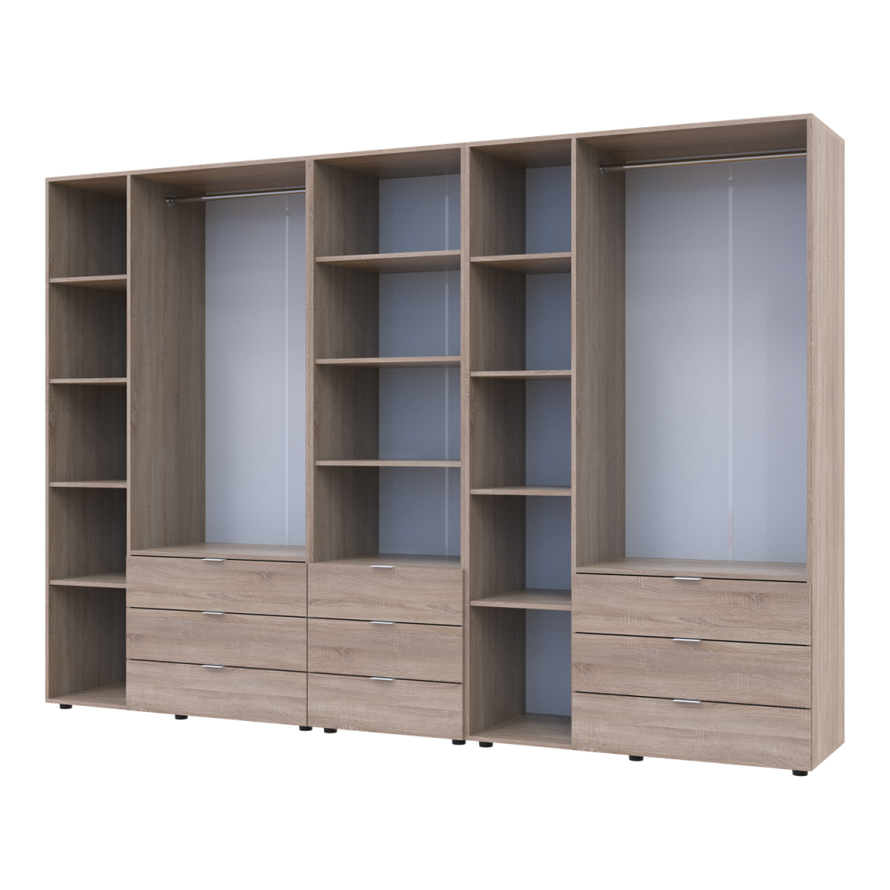 Шафа для одягу Doros Гелар Дуб сонома 3+3ДСП з пеналом 292.4х49.5х203.4 (DRS-011925) Львів - фото 5