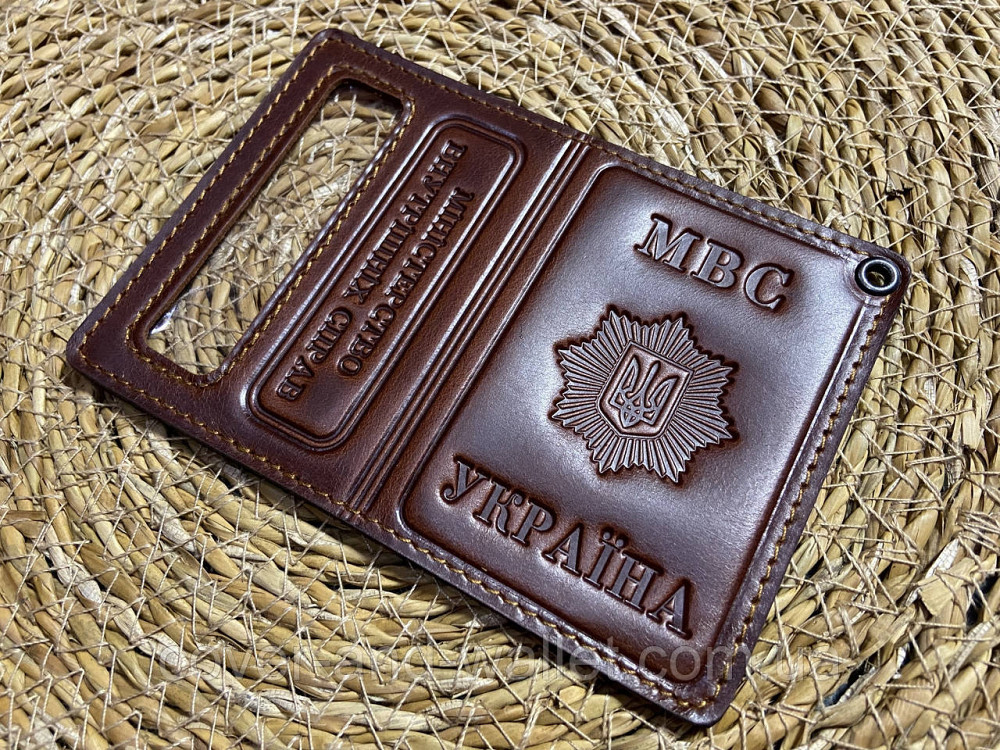 Шкіряна обкладинка на посвідчення Міністерство внутрішніх справ (МВД) Київ - фото 5