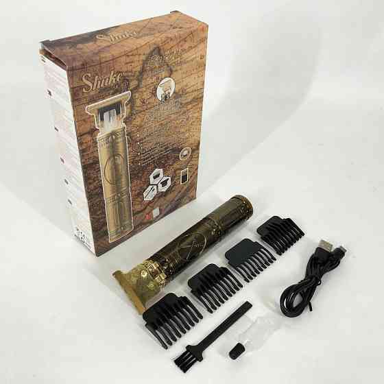 Машинка Для Стрижки Аккумуляторная Мужская Электрическая Триммер Для Бороды Золотистый Беспроводная Shuke Киев