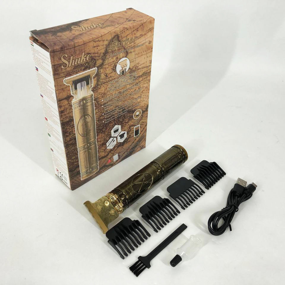 Машинка Для Стрижки Аккумуляторная Мужская Электрическая Триммер Для Бороды Золотистый Беспроводная Shuke Киев - изображение 2