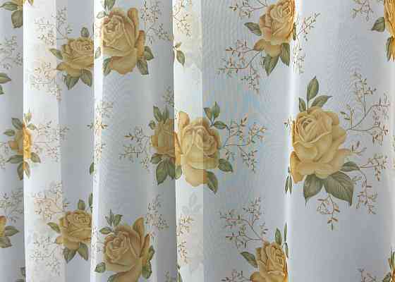 Тюль VR-Textil 1807т Шифон з принтом Білий з помаранчевим 400х270 см (42-0987) Київ