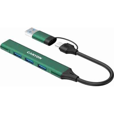 Концентратор Canyon hub DS-02 4in1 USB-A/C Green (CNS-TDS02GR) Вінниця