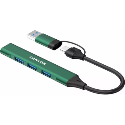 Концентратор Canyon hub DS-02 4in1 USB-A/C Green (CNS-TDS02GR) Вінниця - фото 2