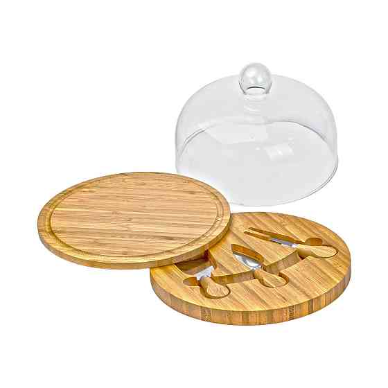 Набор для нарезки сыра Ø 25 со стеклянной крышкой  HP1230 Киев