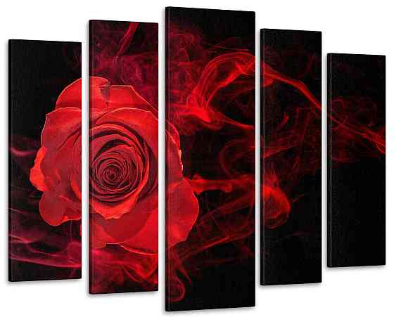Модульна картина у вітальню / спальню Димна червона троянда Art-346_5 ( 80х118см ) Київ