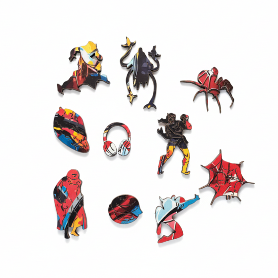 Фігурний пазл з дерева "Людина-павук" PZ013-A4C-AC розмір А4, картонна коробка Вінниця