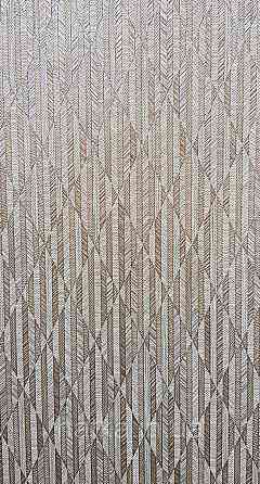 Обои виниловые на флизелине AdaWall Omega1.06х10 геометрия 3д фигуры полосы под бамбук зеленые золото 23205-4 Киев