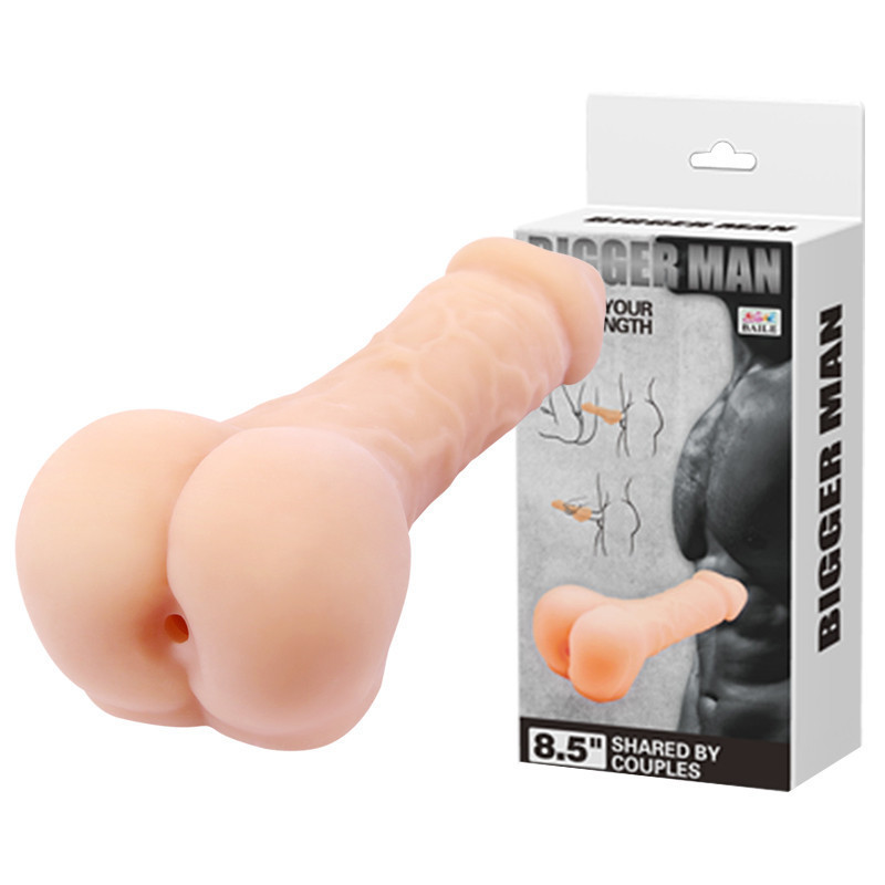 Мастурбатор-насадка у вигляді пеніса BAILE Bigger Man Penis, реалістичний, кібершкіра, 21,5 × 4,5 см Sex Aura Київ - фото 1