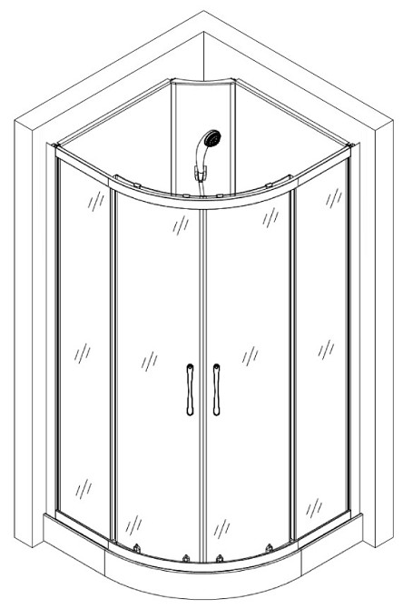 Душовий бокс півкруглий без даху SAN L90GBS (L90B) BRAVO (3уп.) Тернополь - изображение 5