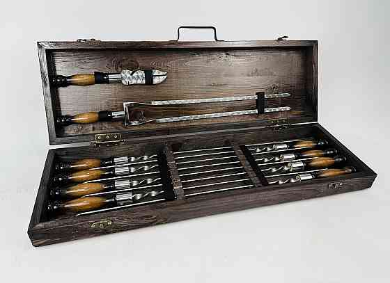 Подарунковий набір шампурів у дерев'яному кейсі ПРЕМІУМ (МАЛЕНЬКИЙ) HAPPY DAYS Тернопіль