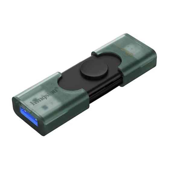 Флеш-накопичувач Kingston 256GB DataTraveler DuoG2 USB-A + USB-C 3.2 Gen 1 Black/Green Киев