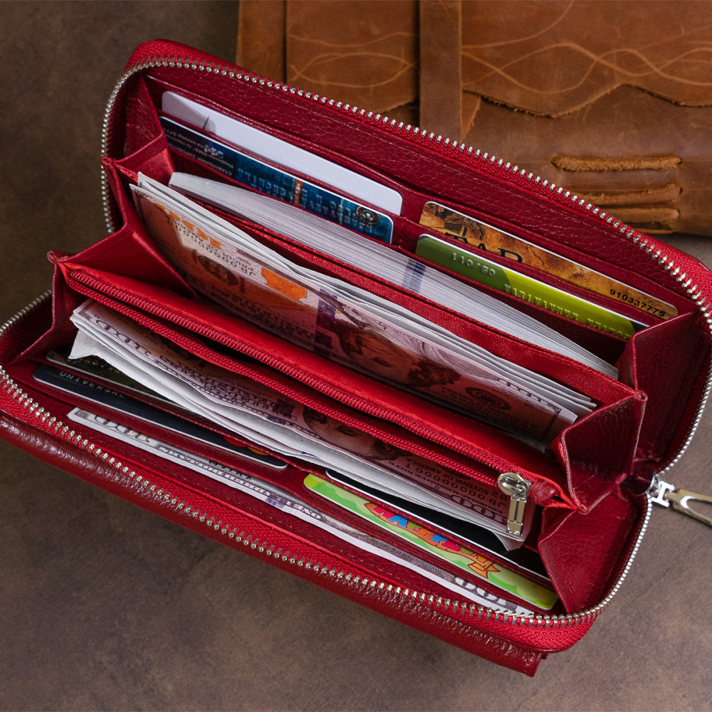 Кошелек кожаный женский ST Leather 19293 Бордовый Киев - изображение 10