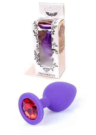 Анальна пробка - Jewellery Silicone Purple Plug M Red Sex Aura Київ