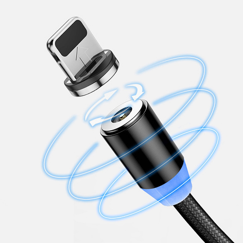 Кабель USB 3в1(Lightning/Micro USB/Type-C) ColorWay CW-CBUU020-BK 2,4A магнітний 1м чорний Житомир