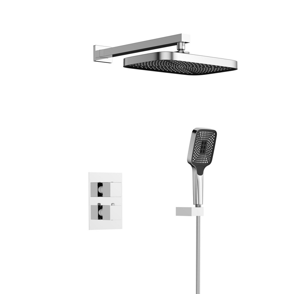Душова система універсальна Qtap Aquarius термостатична прихованого монтажу на два споживачі QTAQA65T103NGC Chrome Київ - фото 1
