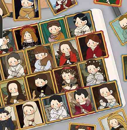 Набор наклеек 50 шт с известными картинами, винтажные стикеры искусство для блокнота ноутбука Киев