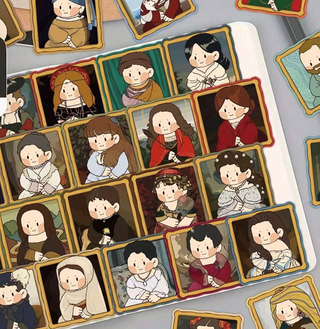 Набор наклеек 50 шт с известными картинами, винтажные стикеры искусство для блокнота ноутбука Киев - изображение 5