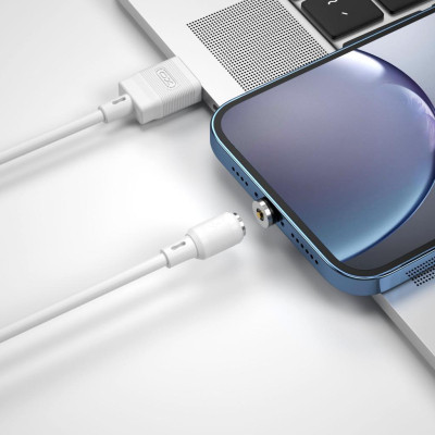 Дата кабель USB 2.0 AM to Lightning 1.0m 2.1A magnetic pvc white XO (NB187-L-1-WH) Вінниця - фото 3