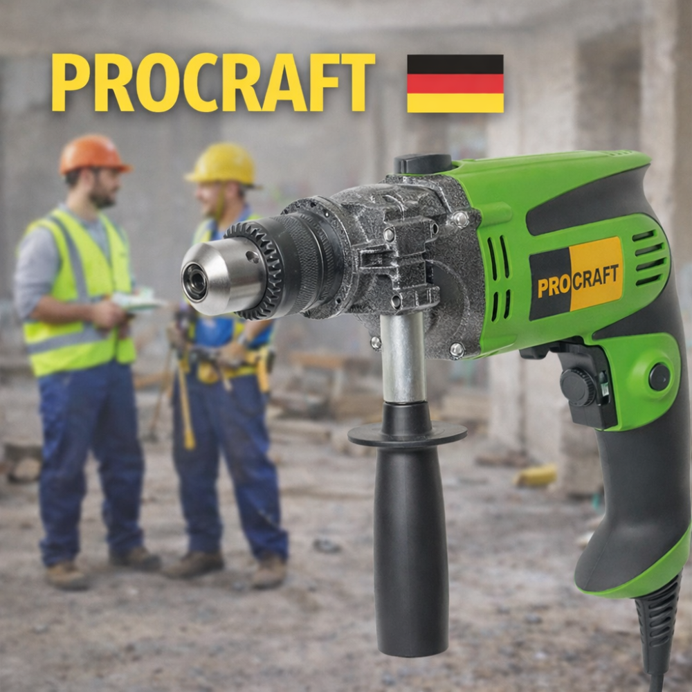 Дриль ударний Procraft для стін і бетону регульована швидкість професійний ударний дриль 2800 об/мин в кейсі Львів - фото 1