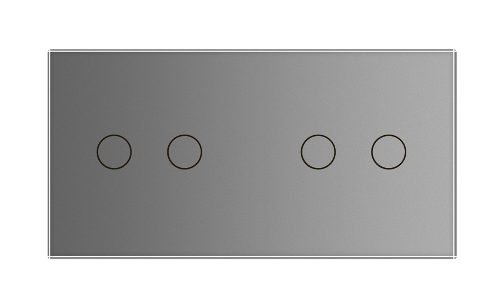 Розумний сенсорний прохідний/перехресний вимикач 4 сенсора (2-2) Livolo сірий скло (VL-C702SZ/C702SZ-15) Коломия - фото 7