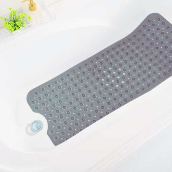Коврик для ванной комнаты и душа атискользящий,для тела массажный силиконовый с присосками,серый, 40х100 см Каменец-Подольский