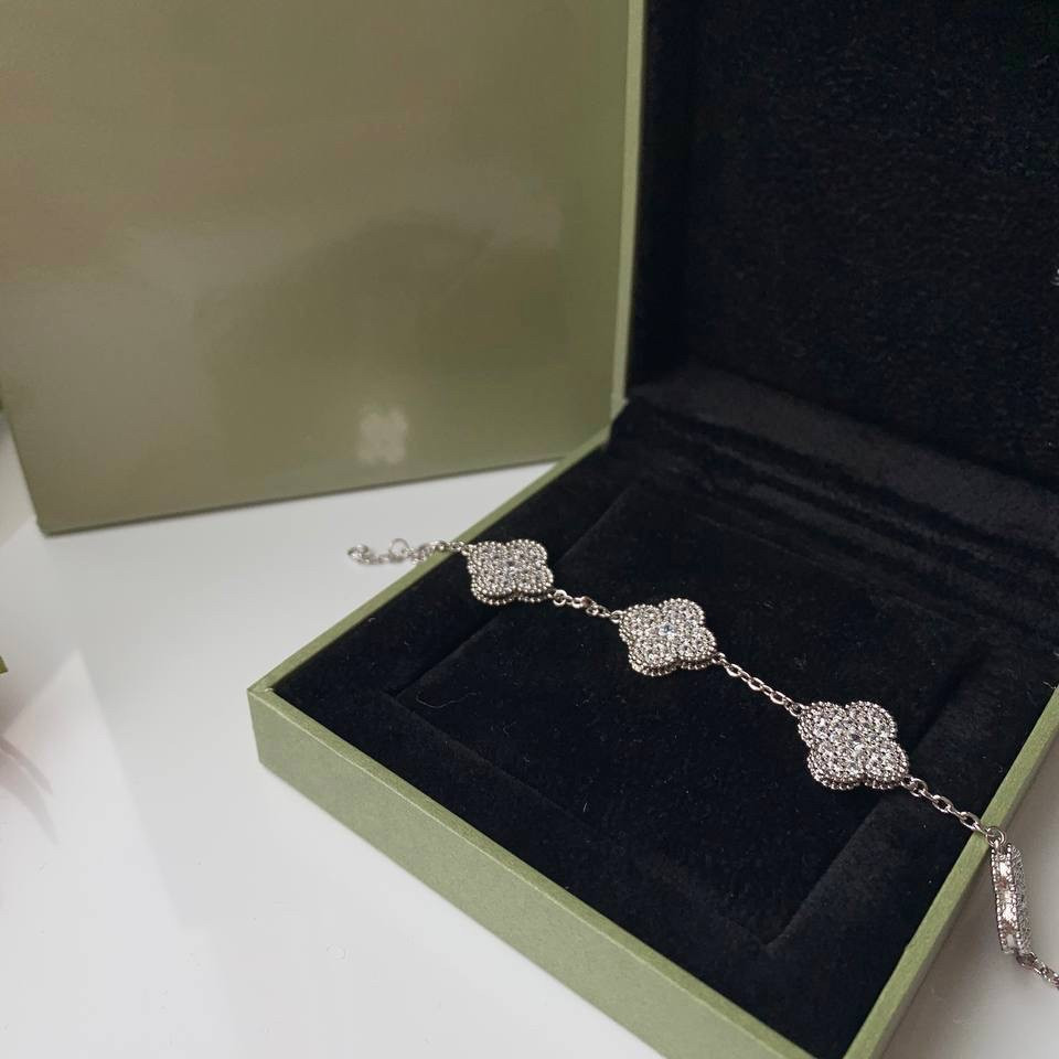 Браслет Van Cleef цирконы посеребрение / браслет 5 клеверов Одесса - изображение 3