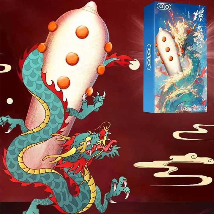 Презервативи із шипами супертонкий OLO Nine Dragon 2 шт. Вінниця - фото 3