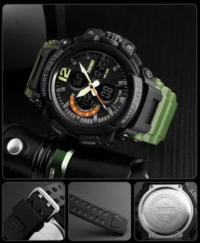 Мужские наручные часы Skmei 1343 Halk Зеленый Винница - изображение 8