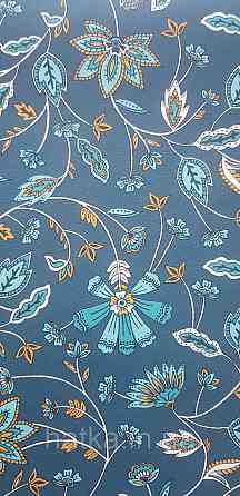 Шпалери вінілові на флізеліні Rasch Clasik 0,53х10 квіти листя гілки яскраві бірюзові білі Київ