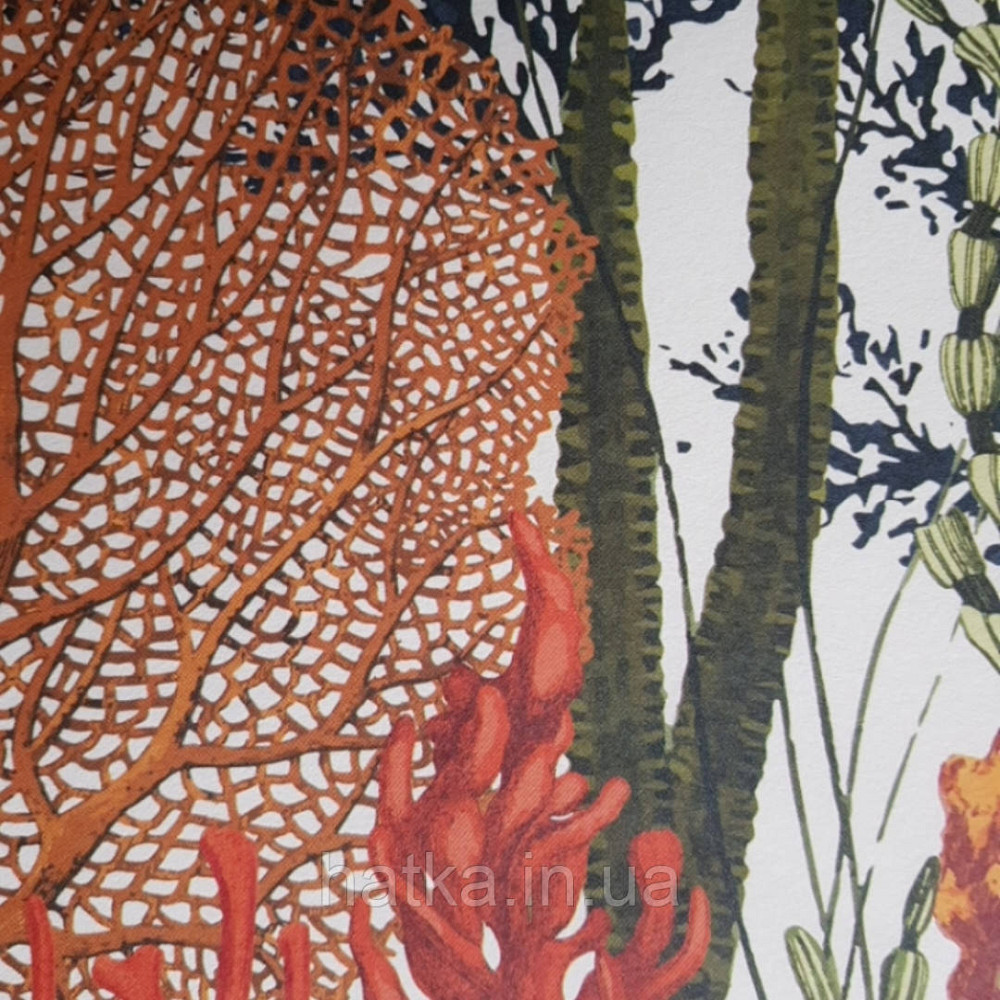 Обои виниловые  Lutece Bensimon панно 260х350 см панно море водный мир аквариум кораллы водоросли на белом Киев - изображение 5