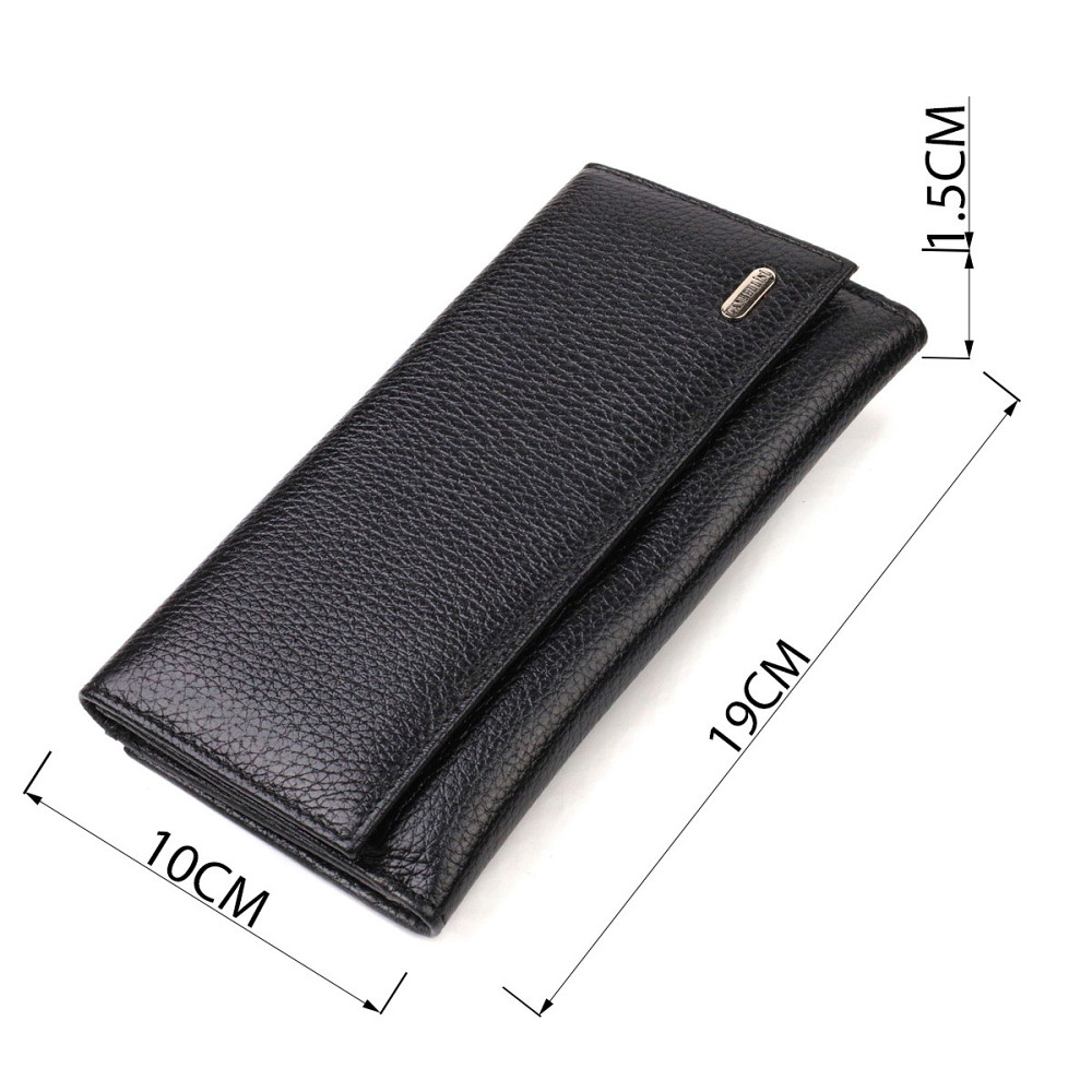 Уникальное портмоне унисекс из натуральной мелкозернистой кожи Черное (CANPELLINI) Киев - изображение 7