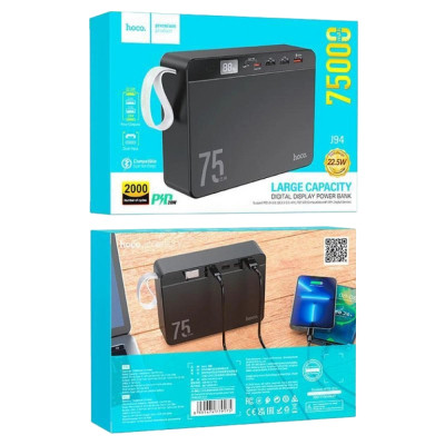 Батарея универсальная HOCO 75000 mAh Overlord PD/20W, QC/3.0/22.5W, Black (J94 / 714739) Винница - изображение 5