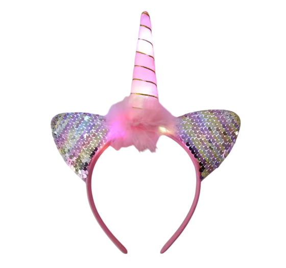 Детский светящий обруч Единорог 20х26 см на батарейках розовый Киев