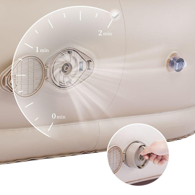 Матрац надувний одномісний з підголовником Naturehike CNK2300DZ020, бежевий Киев - изображение 2