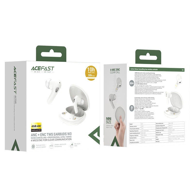 Бездротові навушники ACEFAST W3 active noise cancelling true wireless earbuds Khaki Київ - фото 1